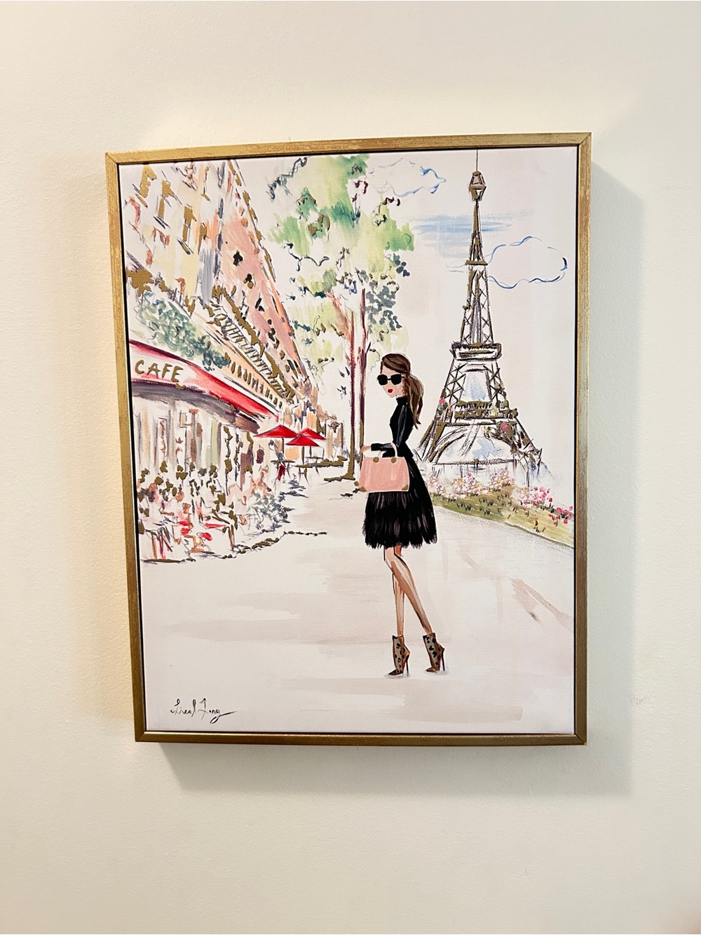 Original Acrylic Painting “Girl in Paris”